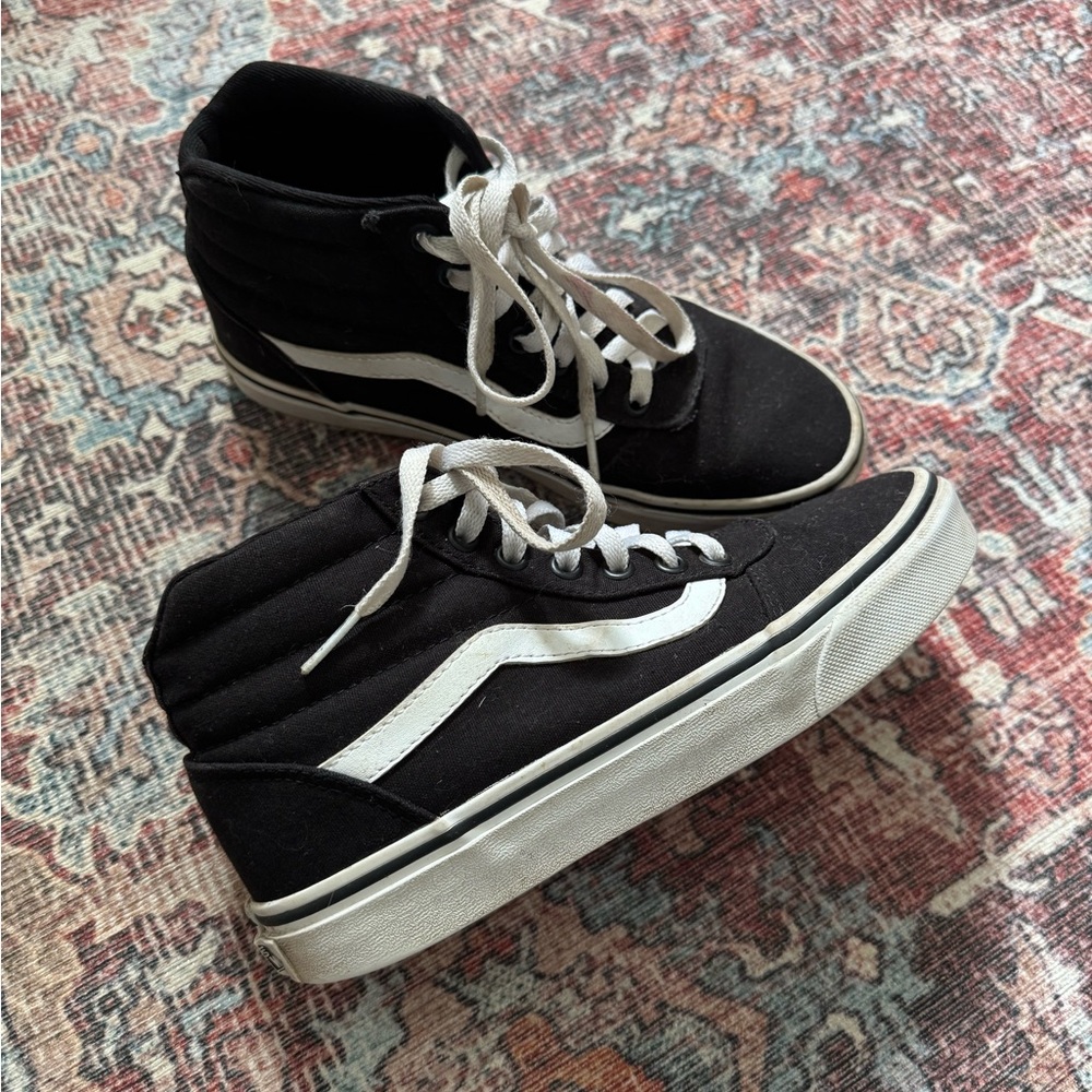 Vans Classic Black and White High-Tops, Women’s